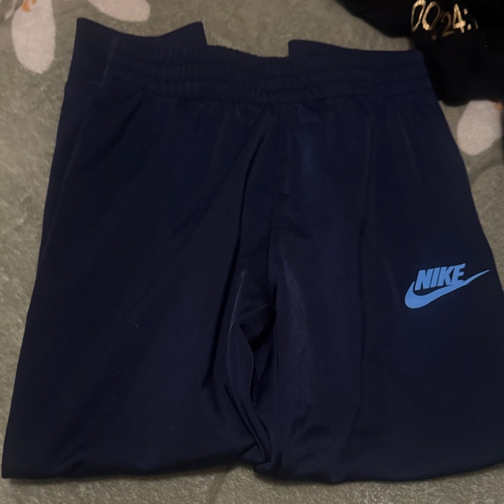 Nike Boys Navy Shorts with Light Blue Swoosh